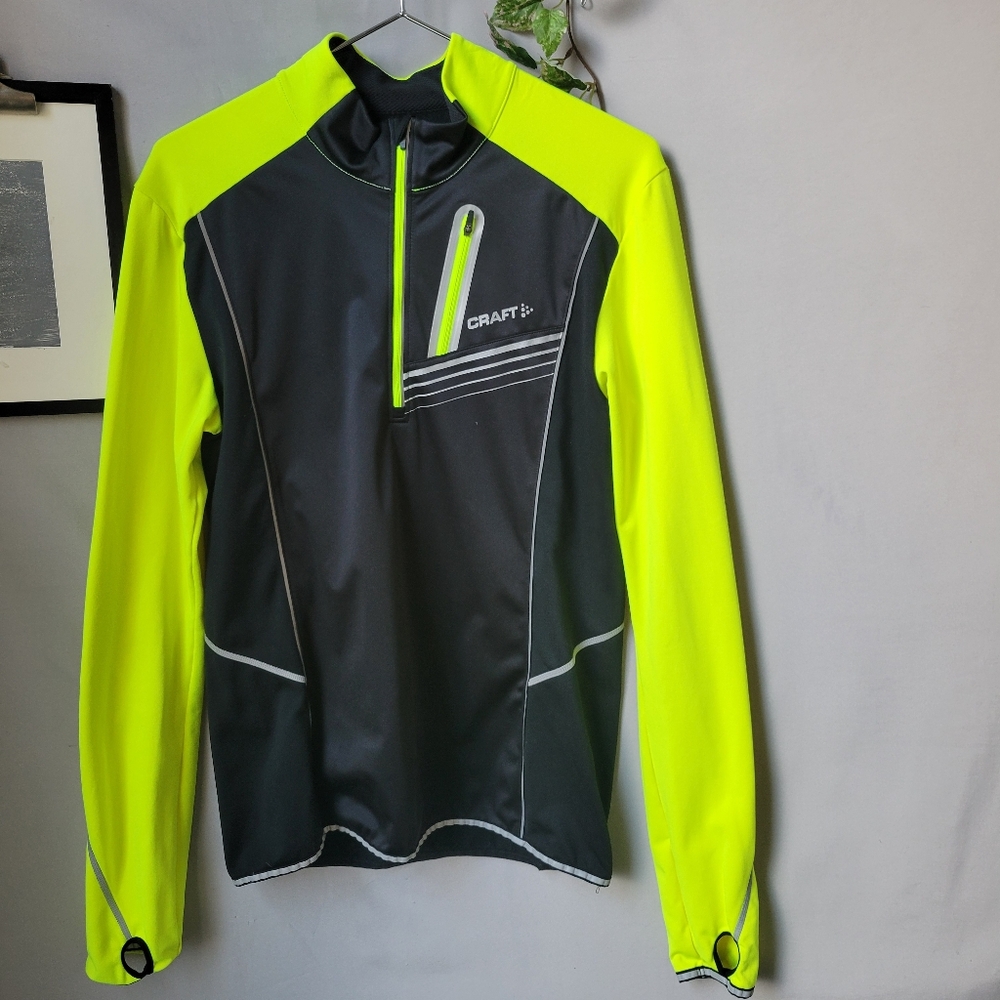 Craft Performance‎ Cycling 1/4 Zip Jacket Black Neon Yellow M